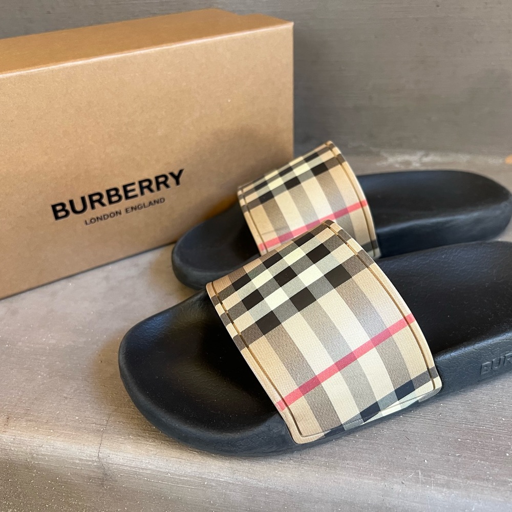 Kids Mini Furley Check Slide Sandals